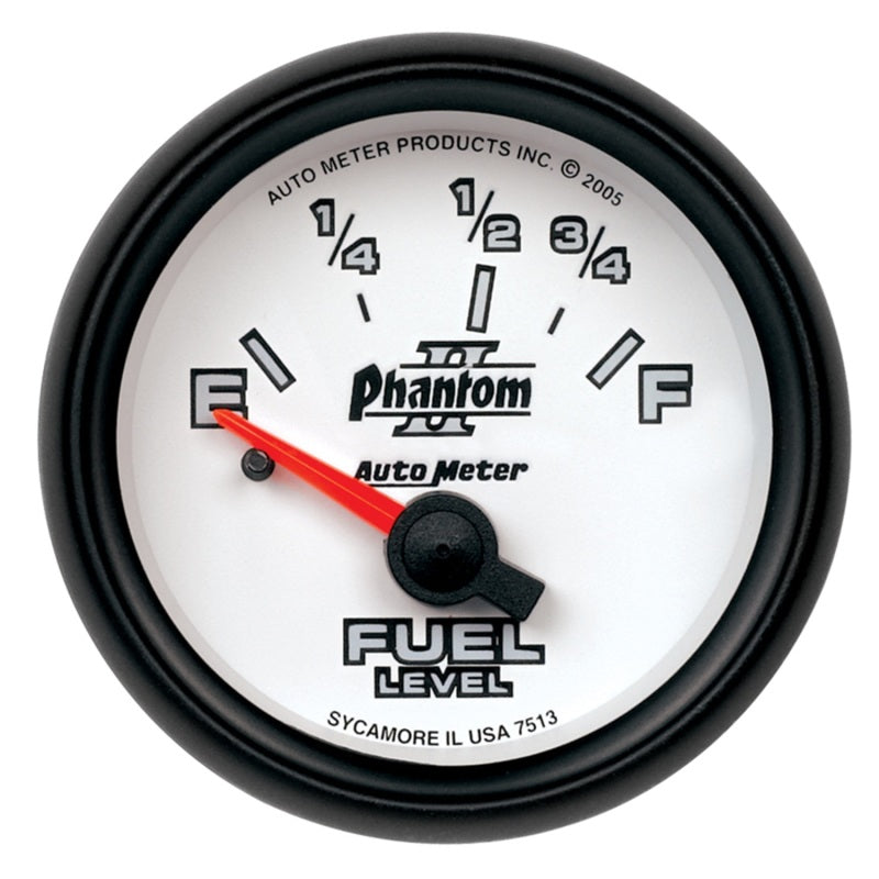 Autometer Phantom 2-1/16in 73-10 OHM Fuel Level Gauge Gauges AutoMeter