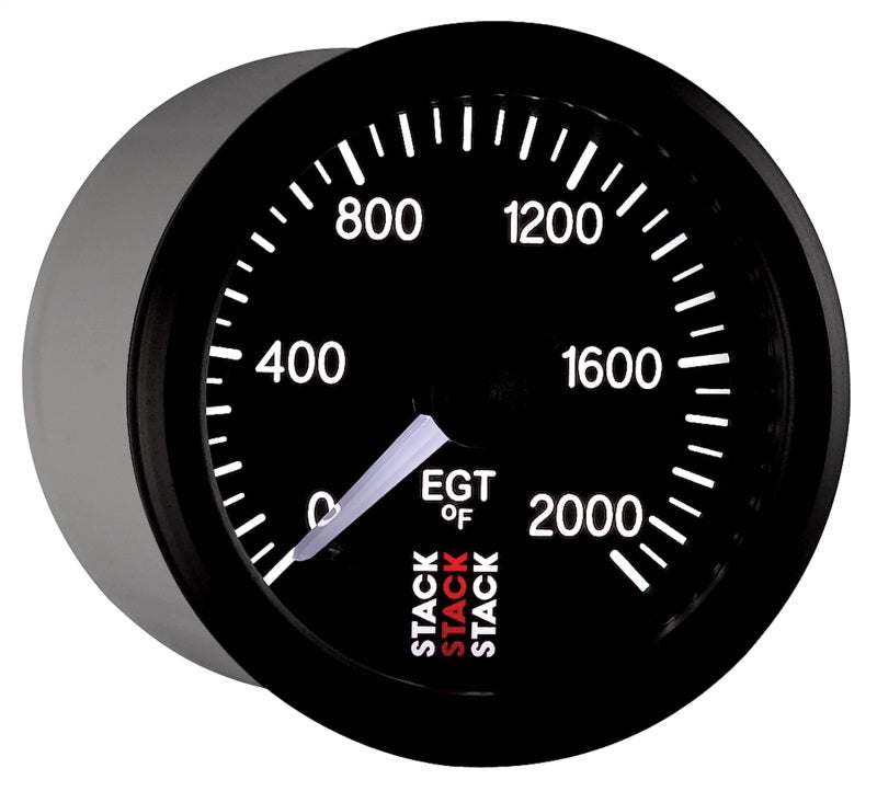 Autometer Stack 52mm 0-2000 Deg F Pro Stepper Motor Exhaust Gas Temp Gauge - Black Gauges AutoMeter