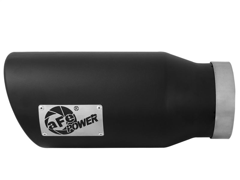 aFe POWER MACH Force-Xp 5in 304 Stainless Steel Exhaust Tip 5In x 7Out x15Lin Bolt-On Right-Blk Catback aFe