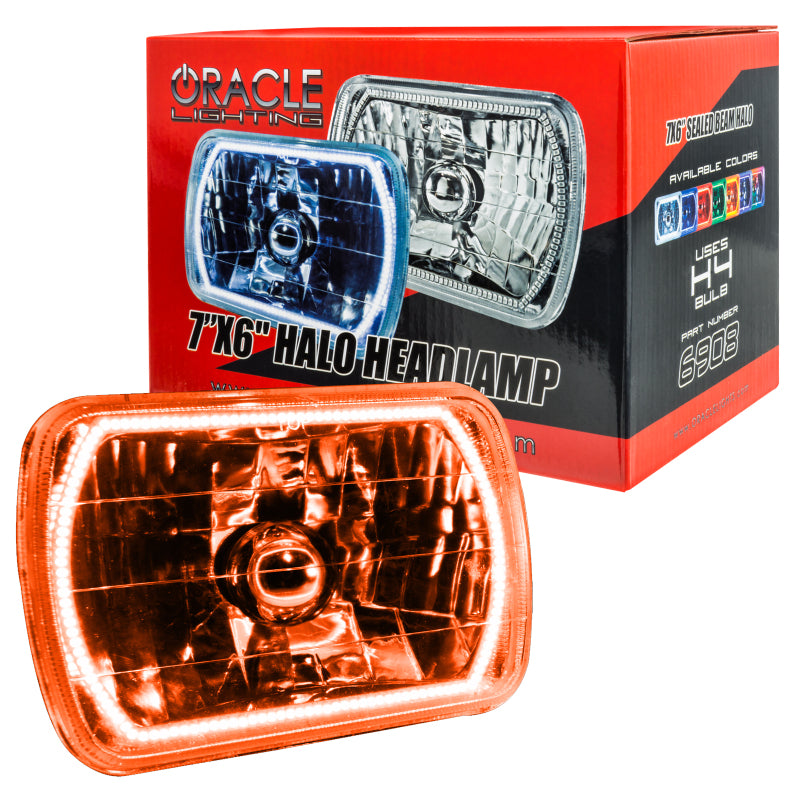 Oracle Pre-Installed Lights 7x6 IN. Sealed Beam - Amber Halo Headlights ORACLE Lighting