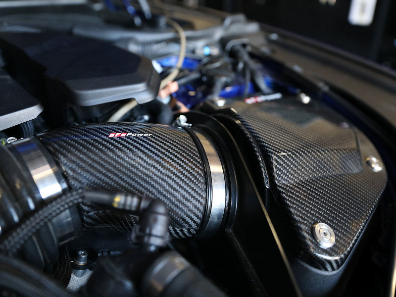 aFe Black Series Stage-2 Carbon Fiber Cold Air Intake System w/ Pro DRY S Media - 18-19 BMW M5 (F90) Cold Air Intakes aFe