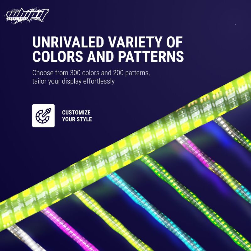 Whip It 3Ft Magnet Base w/ Spring Set Light Strip LED Whip It