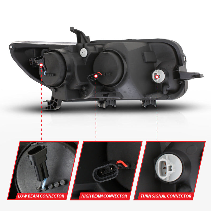 ANZO 2008-2010 Scion Xb Projector Headlights w/ Halo Black Headlights ANZO