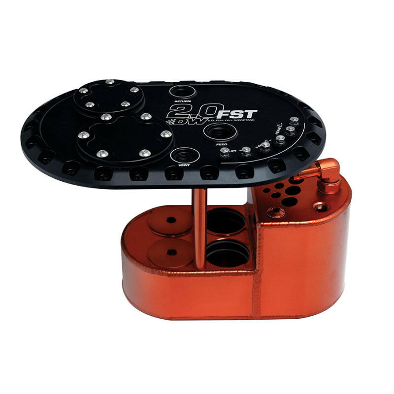 Deatschwerks 2.0L Staged Fuel Cell Universal Surge Tank (Fits 4 DW200/DW300/DW400 Fuel Pumps) Surge Tanks DeatschWerks