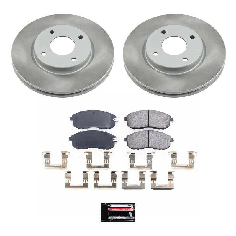 Power Stop 07-12 Nissan Versa Front Semi-Coated Rotor Kit Brake Kits - Performance Blank PowerStop