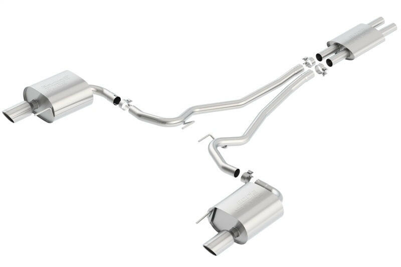 Borla Cat Back 15-17 Ford Mustang 3.7L V6 MT/AT 2.25in Pipe 4in Single Round Rolled Tips Catback Borla