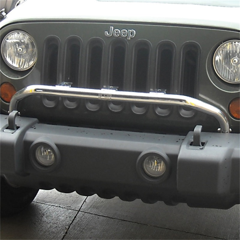 Rugged Ridge 07-18 Jeep Wrangler JK Stainless Steel Bumper Mounted Light Bar Light Bars & Cubes Rugged Ridge