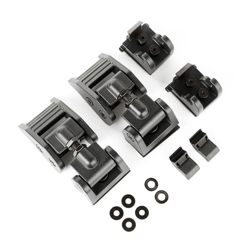Rugged Ridge 07-18 Jeep Wrangler JK Textured Black Hood Catches Brackets Rugged Ridge