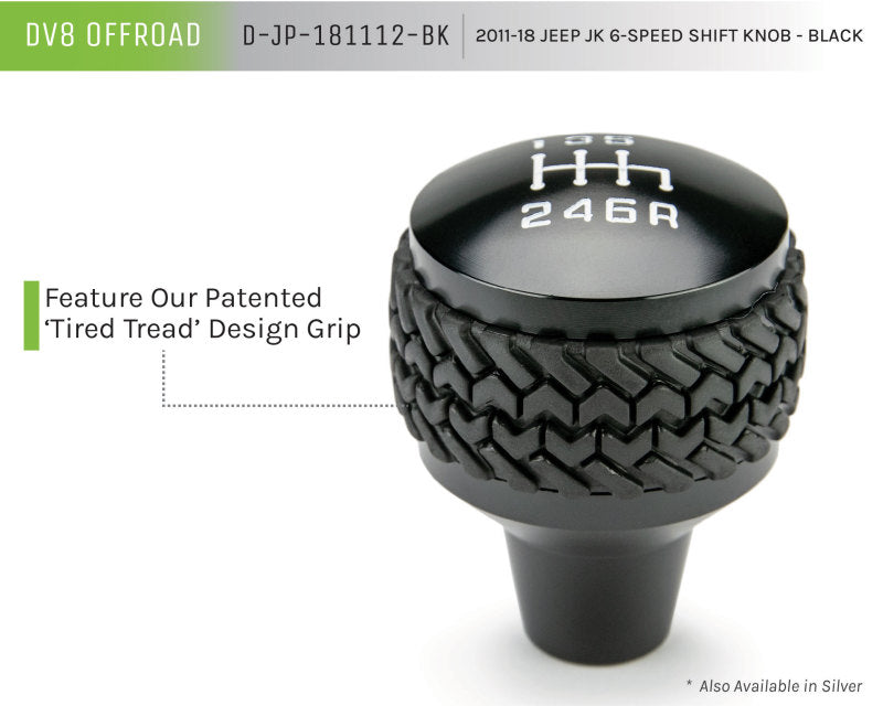 DV8 Offroad 2011-2018 Jeep JK 6-Speed Shift Knob Black Shift Knobs DV8 Offroad