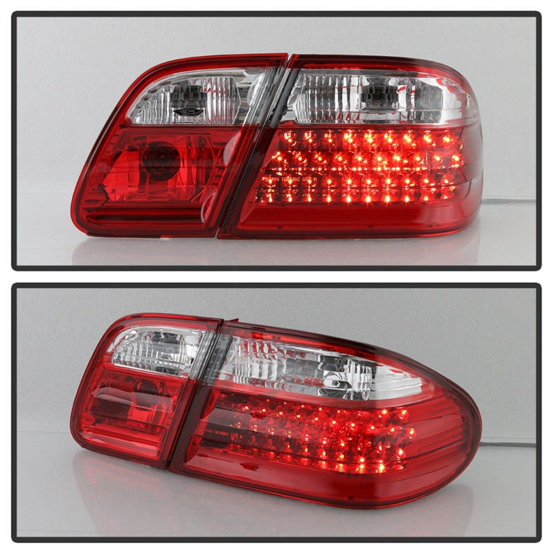 xTune Mercedes Benz W210 E-Class 96-02 LED Tail Lights Red Clear ALT-CL-MBW210-LED-RC Tail Lights SPYDER