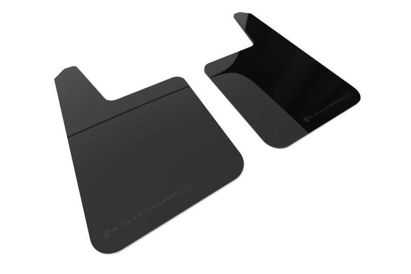 Rally Armor Universal Black UR Plus Mud Flap w/ Metallic Black Logo - Pair Mud Flaps Rally Armor