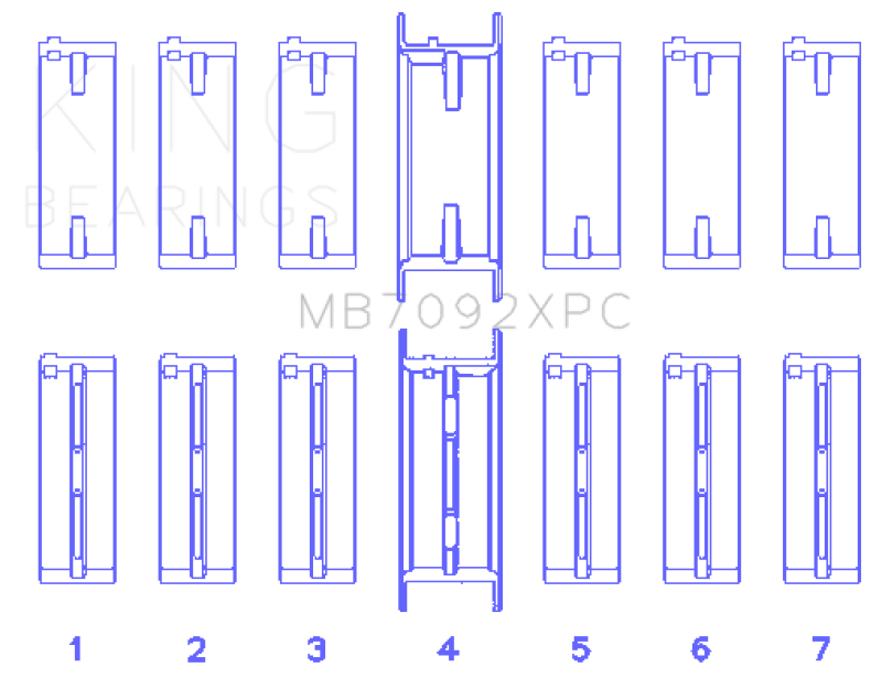 King Engine Bearings Nissan RB26DETT 24V (Size .026) XP Coated Tri Metal Main Bearing Set Bearings King Engine Bearings