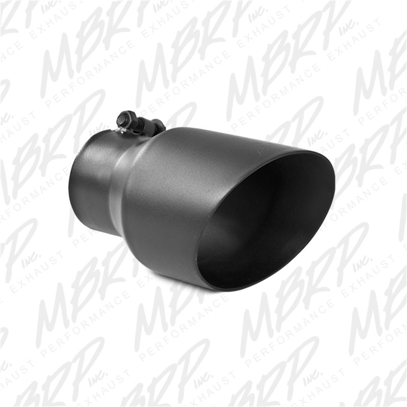 MBRP Universal Tip 4.5in OD 3in Inlet 8in Length Dual Walled Angled Exhaust Tip - Black Tips MBRP