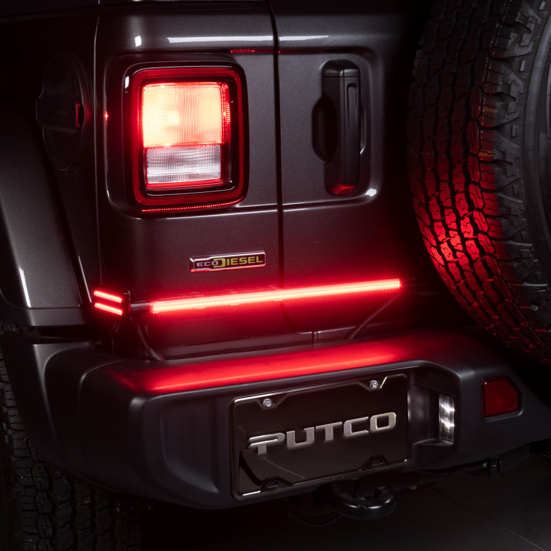 Putco 18-22 Jeep Wrangler JL/19-22 Ram 1500 18in Split Light Blade Direct Fit Kit Red/Amber/White Light Tailgate Bar Putco