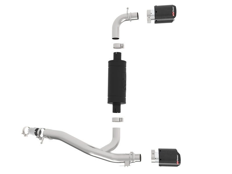 aFe Takeda 3in 304 SS Axle-Back Exhaust System w/ Carbon Fiber Tips 16-18 Ford Focus RS I4-2.3L (t) Axle Back aFe