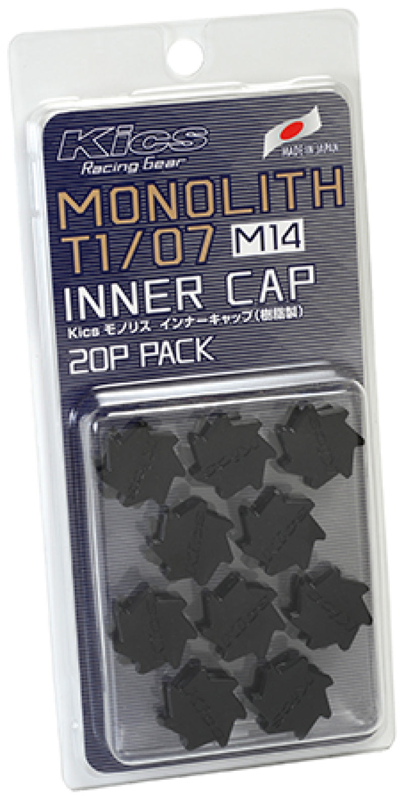 Project Kics M14 Monolith Cap - Black (Only Works For M14 Monolith Lugs) - 20 Pcs Wheel Accessories Project Kics