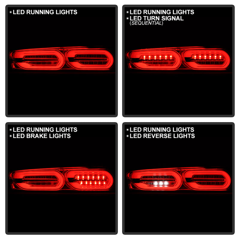 Spyder Chevy Camaro 16-18 (Do Not Fit Halogen Model) LED Tail Lights Chrome ALT-YD-CCAM16LED-SEQ-C Tail Lights SPYDER