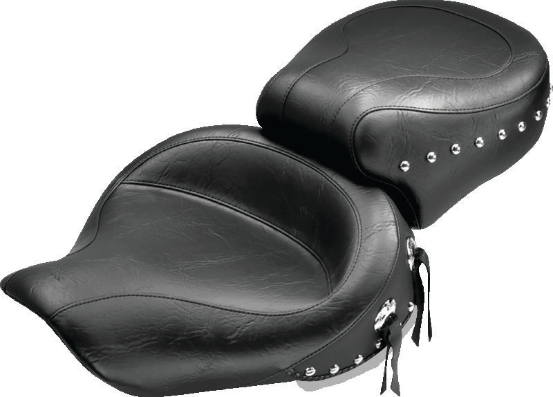 Mustang 91-05 Harley Dyna Wide Touring 1PC Seat w/Studs - Black One-Piece Motorcycle Seats Mustang Motorcycle