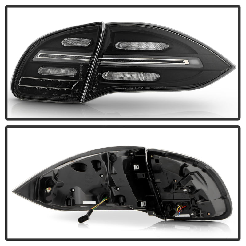 Spyder Porsche Cayenne 958 11-14 LED Tail Lights - Sequential Signal - Black Tail Lights SPYDER