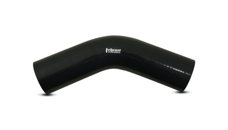 Vibrant 45 Degree Silicone Elbow 2.375in ID x 5.00in Leg Length - Black Silicone Couplers & Hoses Vibrant