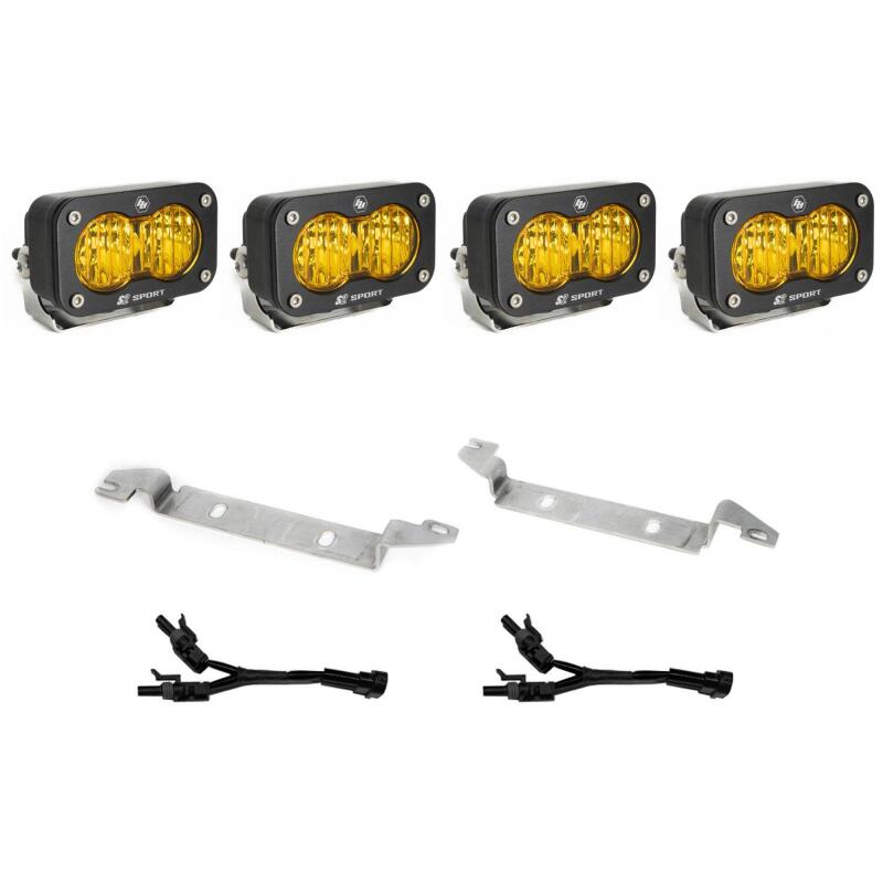 Baja Designs 2025 Toyota 4Runner S2 Sport Fog Pocket Light Kit - Amber Light Bars & Cubes Baja Designs