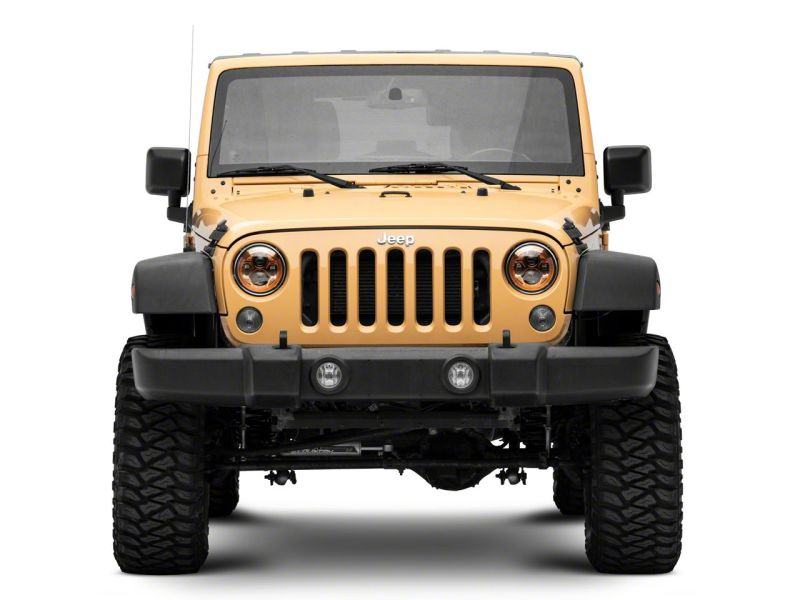 Raxiom 07-18 Jeep Wrangler JK 7-In LED Headlights Orange Housing- Clear Lens Headlights Raxiom