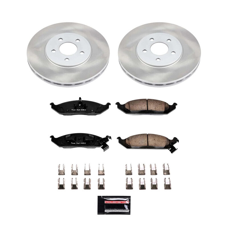 Power Stop 96-00 Plymouth Breeze Front Semi-Coated Rotor Kit Brake Kits - Performance Blank PowerStop