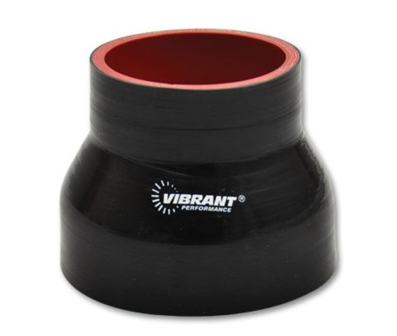 Vibrant 4 Ply Reducer Couper 4.0in ID x 3.50in ID x 4.50in Long - Black Silicone Couplers & Hoses Vibrant
