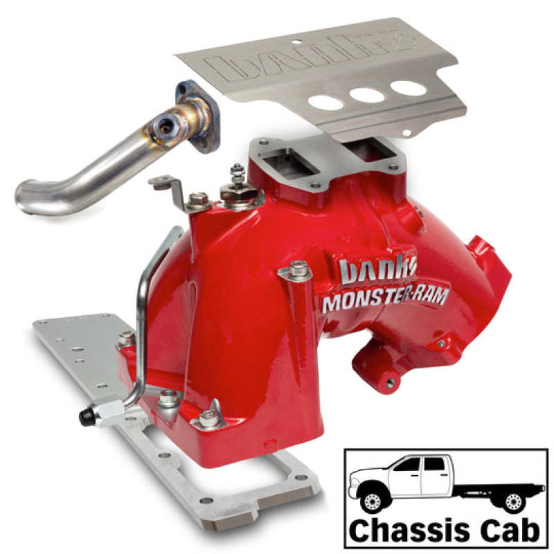 Banks Power 13-18 Dodge RAM 6.7L Monster-Ram Intake System W/Fuel Line-Chassis Cab Red Short Ram Air Intakes Banks Power