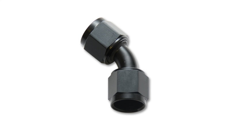 Vibrant -8AN X -8AN Female Flare Swivel 45 Deg Fitting ( AN To AN ) -Anodized Black Only Fittings Vibrant