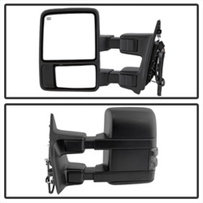 xTune Ford SuperDuty 08-15 Extendable Heated Mirrors w/ LED Signal Smoke MIR-FDSD08S-PW-SM-SET Side Mirrors SPYDER