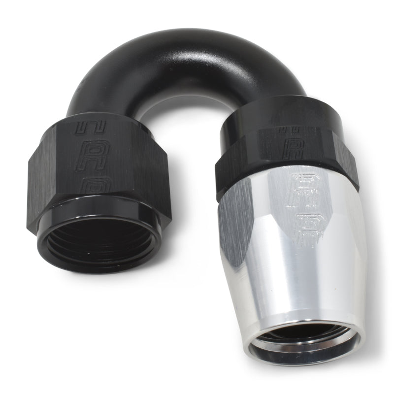 Russell Performance -6 AN Black/Silver 180 Degree Tight Radius Full Flow Swivel Hose End Fittings Russell