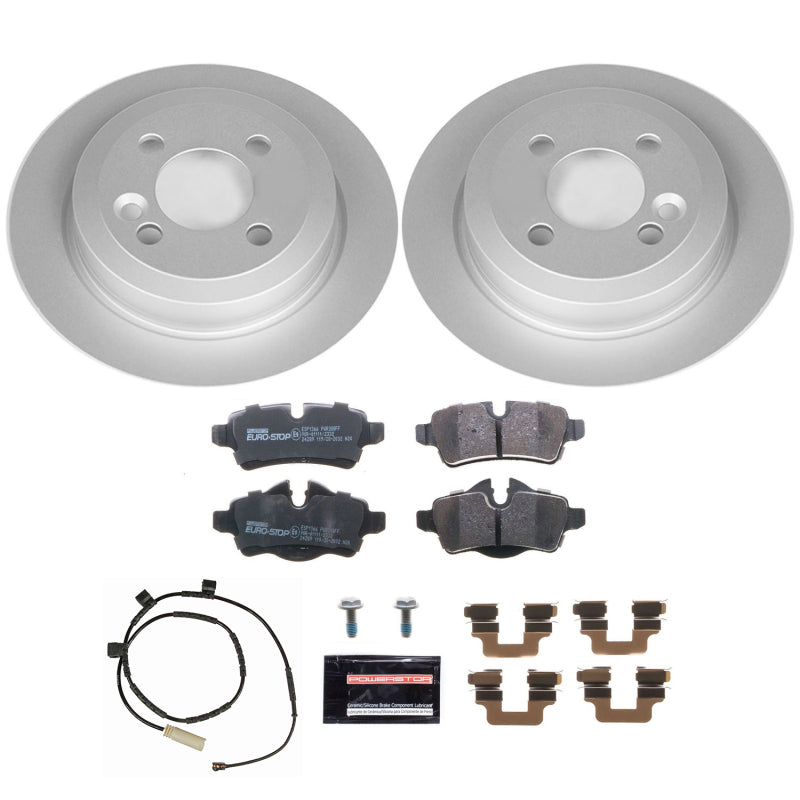 Power Stop 11-16 Mini Cooper Rear Euro-Stop Brake Kit Brake Kits - OE PowerStop
