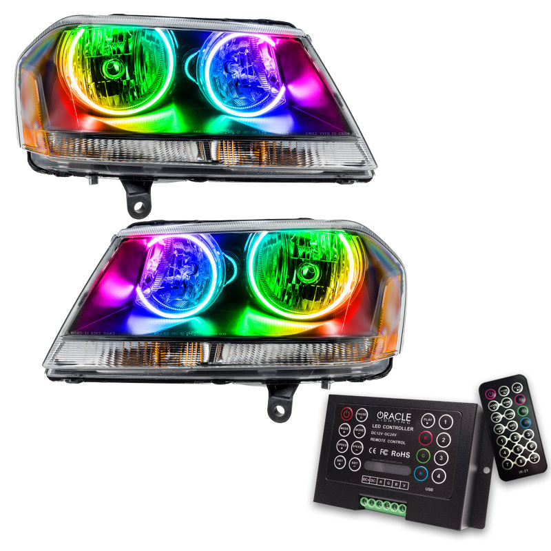 Oracle 08-14 Dodge Avenger RT SMD HL - Black - ColorSHIFT w/ 2.0 Controller Headlights ORACLE Lighting