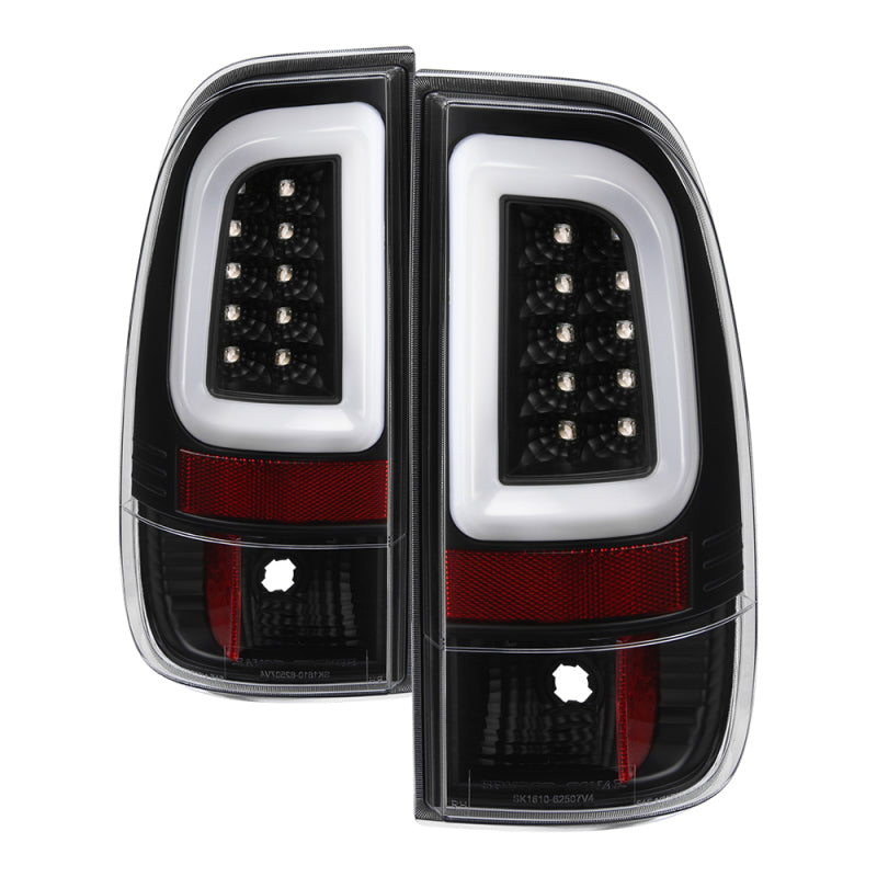 Spyder 08-16 Ford Super Duty F-250 V3 Light Bar LED Tail Lights - Black (ALT-YD-FS07V3-LBLED-BK) Tail Lights SPYDER