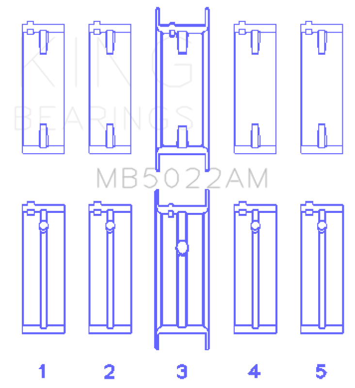 King Engine Bearings Hyundai G4Ed/G4Ae/G4Fk (Size +0.50mm) Main Bearing Set Bearings King Engine Bearings