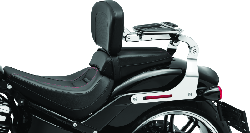 Kuryakyn Fixed Mounts Multi-Purpose Driver & Passenger Backrest 18-Up Softail Black Seats Kuryakyn