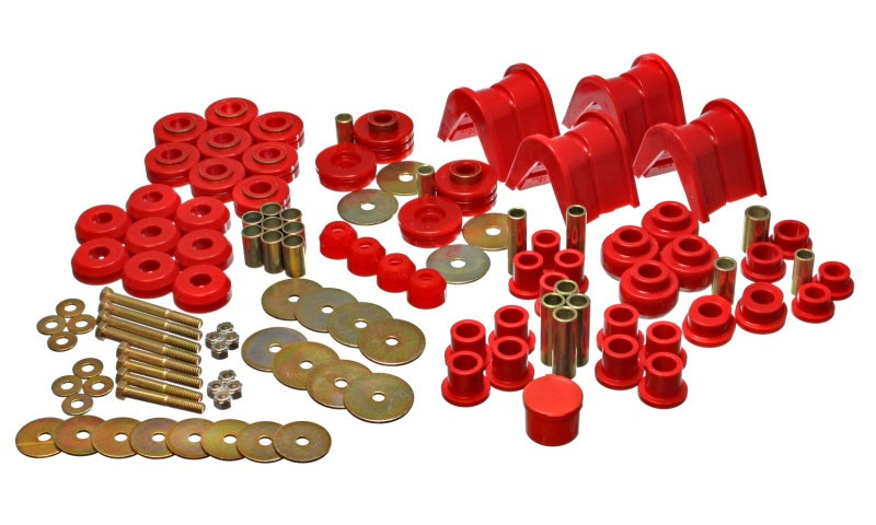 Energy Suspension 66-77 Ford Bronco 4WD (w/ 2 Deg C-Bushings) Red Hyper-Flex Master Bushing Set Bushing Kits Energy Suspension