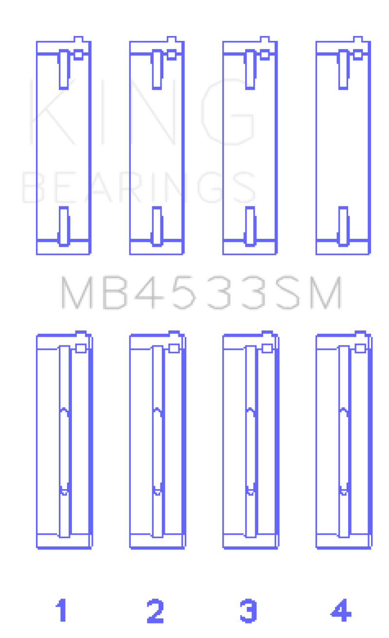 King Engine Bearings Audi 2.1L/2.2L 10V/20V 5cyl Turbo (Size 0.50 Oversized) Main Bearing Set Bearings King Engine Bearings