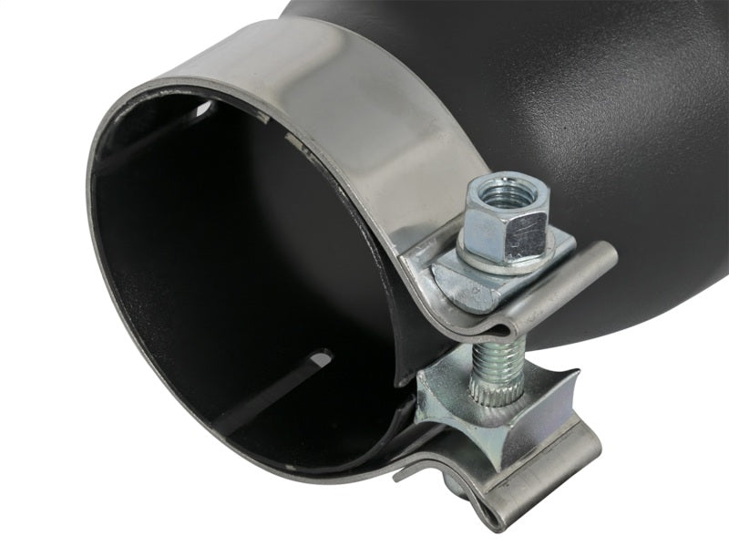 aFe MACH Force-Xp 409 SS Exhaust Tip Black (Left Side) 3in In x 4-1/2in Out x 9in L Clamp-On Catback aFe
