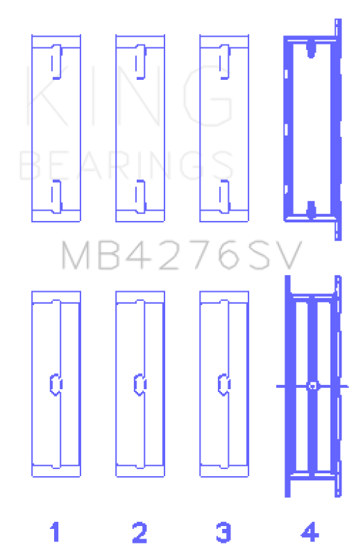 King Engine Bearings Ford 276DT/D17TED4/AJD 2.7L V6 (Size +0.10) Main Bearing Set Bearings King Engine Bearings