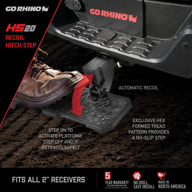 Go Rhino HS-20 Hitch Bumper Step Hitch Accessories Go Rhino