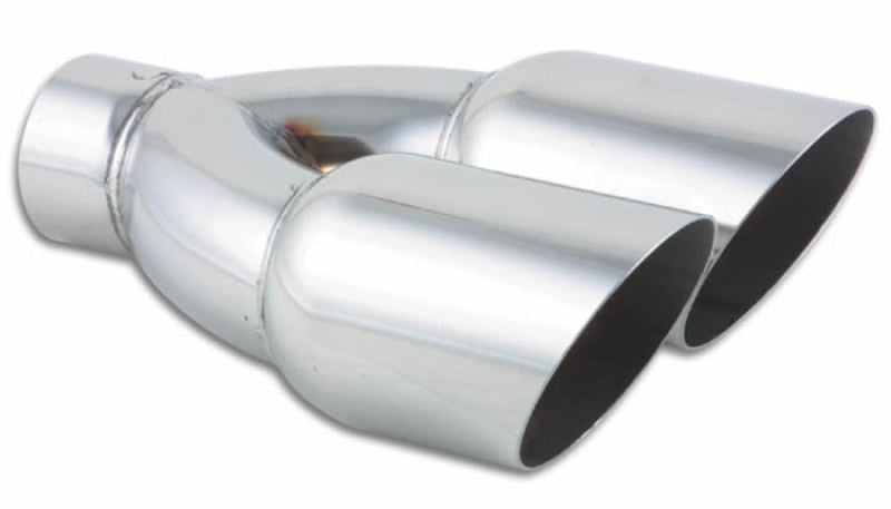 Vibrant Dual 3.5in Round SS Exhaust Tip (Single Wall Angle Cut) Tips Vibrant