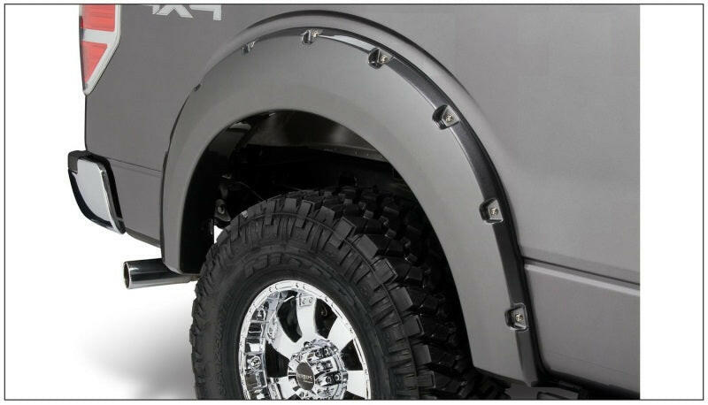 Bushwacker 09-14 Ford F-150 Styleside Pocket Style Flares 4pc 67.0/78.8/97.4in Bed - Black Fender Flares Bushwacker