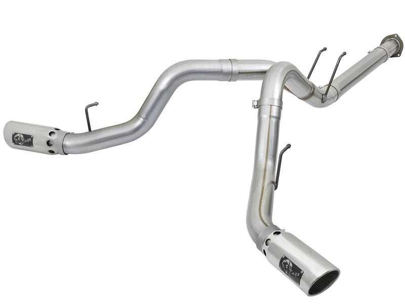 aFe ATLAS 4in DPF-Back Alum Steel Exhaust System w/Polished Tip 2017 Ford Diesel Trucks V8-6.7L (td) DPF Back aFe