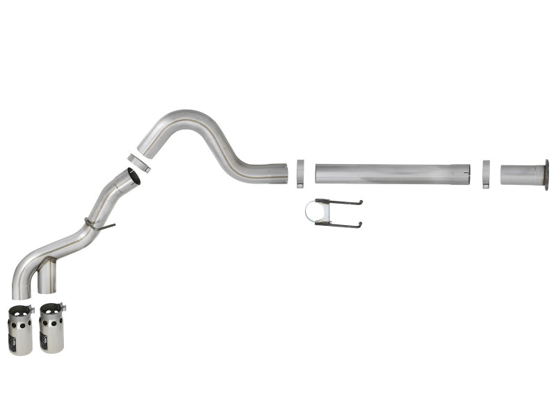 aFe Power 11-14 Ford F250/F350 6.7L Diesel Rebel XD 4in 409 SS DPF-Back Exhaust System - Pol Tips DPF Back aFe