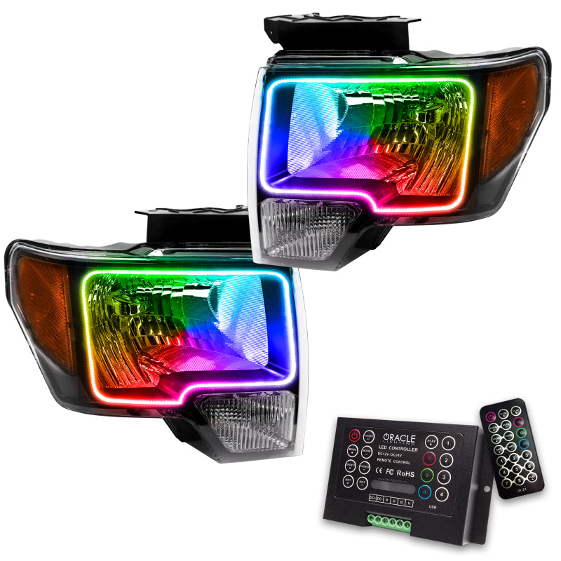Oracle 09-14 Ford F-150 LED HL - Black - ColorSHIFT w/ 2.0 Controller Headlights ORACLE Lighting