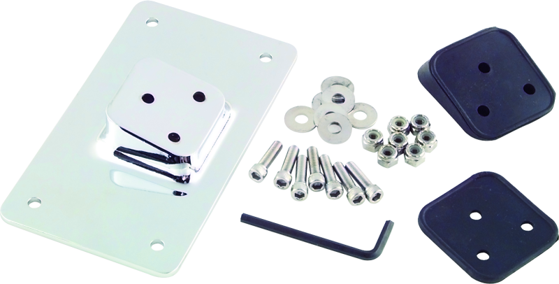 Bikers Choice 55-Up Chrome Custom Laydown License Plate Bracket With 3 Bolt Style License Plates Bikers Choice