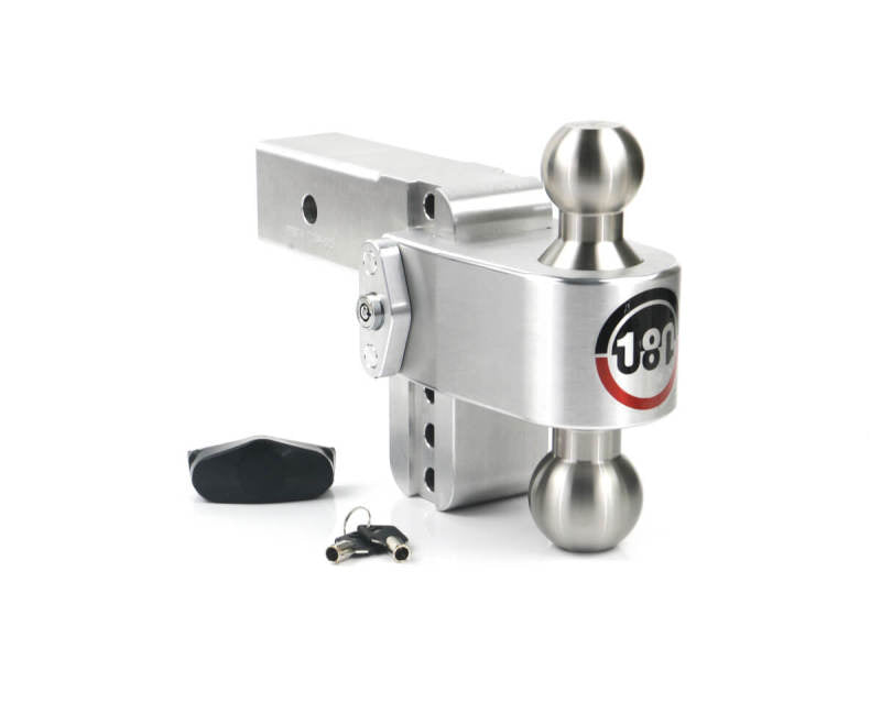 Weigh Safe 180 Hitch 4in Drop Hitch & 2.5in Shank (10K/18.5K GTWR) - Aluminum Hitch Ball Mounts Weigh Safe