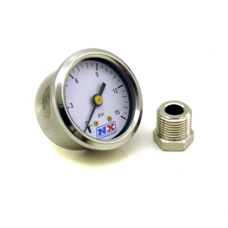 Nitrous Express Pressure Gauge (0-15 PSI w/Adaptor) Gauges Nitrous Express